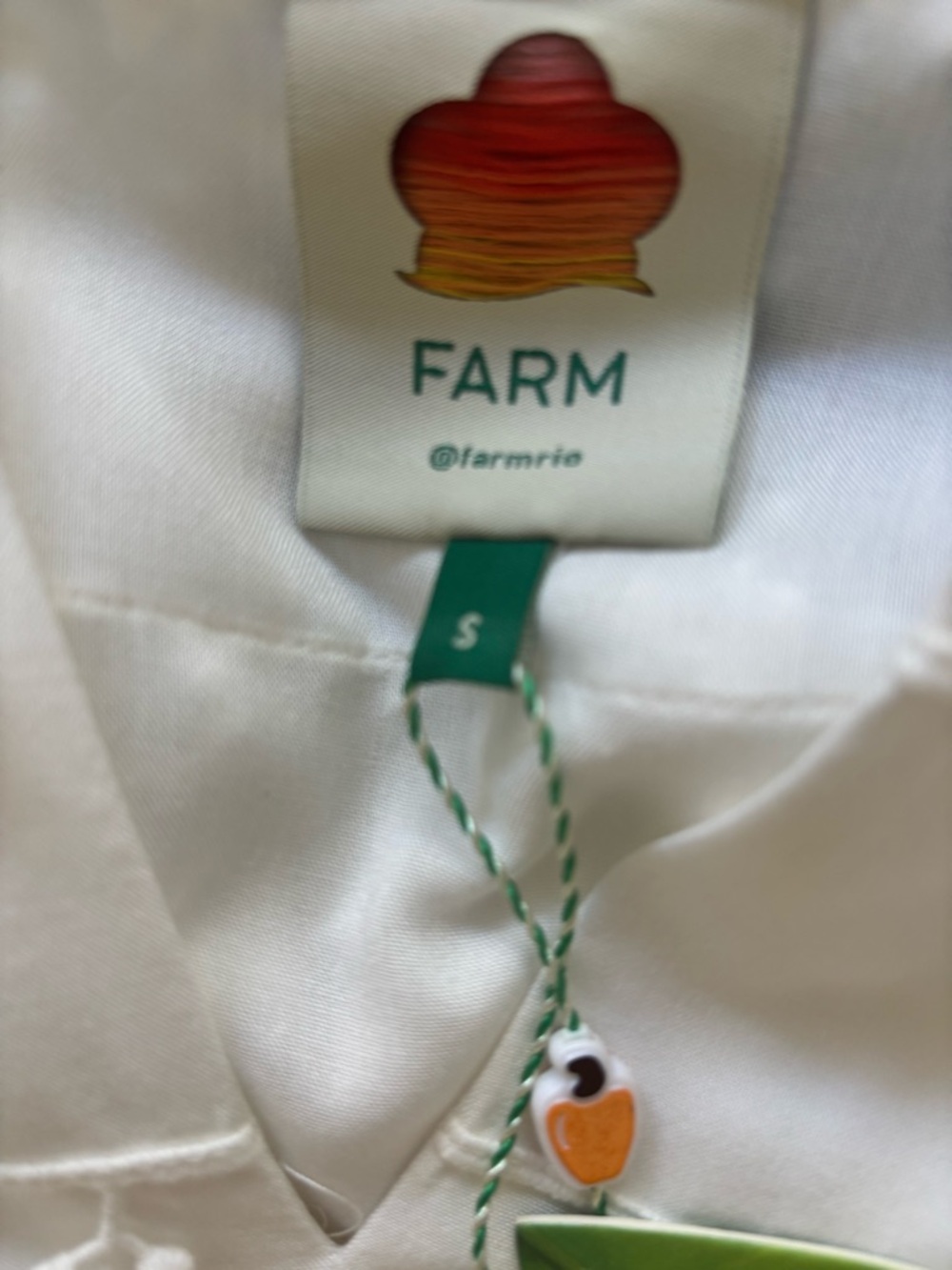 FARM Rio Off-White Ruffle Trim Midi Dress - Picture 3 of 3